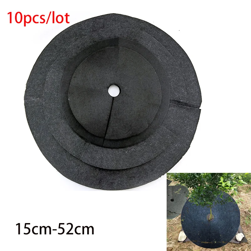 

10x Tree Protection Weed Mats Plant Cover Ecological Control Cloth Mulch Ring Round Weed Barrier no woven for Gardens tools