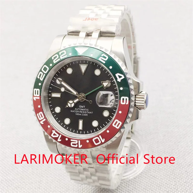 LARIMOKER 40mm NH34A(GMT) DG3804(GMTt) Automatic Men Watch Jubilee Bracelet Sapphire Glass10ATM waterproof 10ATM waterpro - купить по