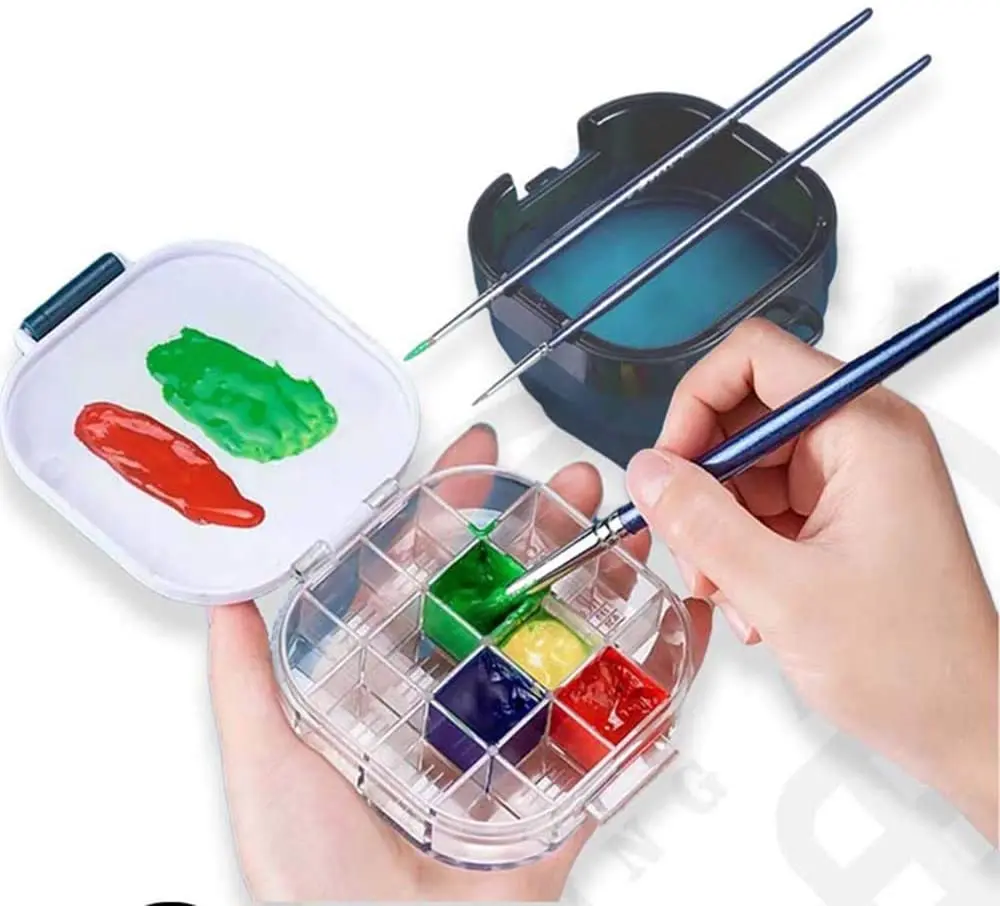 3in1 Foldable Portable Watercolor Pot Multi-Purpose Bucket Brush Washer Cleaner Paint Storage Box Palette Painting Supplies