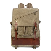 2022 new mens outdoor waterproof canvas backpack retro travel backpack large capacity student bag