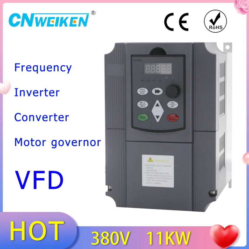 

AC 380V 7.5KW/11kw 3 phase input frequency inverter drives for motor Speed Control 50HZ 60HZ AC DC VFD frequency converter
