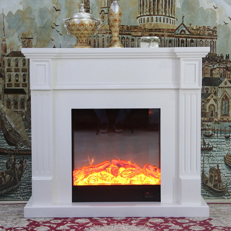 

The product can be customized.1.2m American simple solid wood fireplace decoration artificial fire heating home European