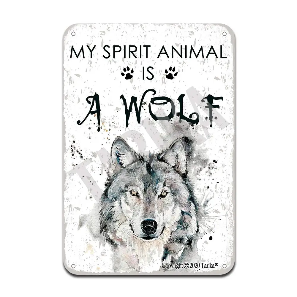 Оловянный декоративный плакат в стиле ретро волк 8 х12 дюймов