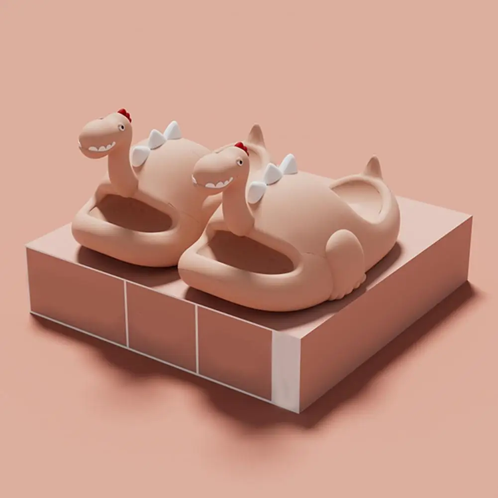 

1 Pair Fashion Children's Slippers Wear-resistant Unisex Slippers Lovely Cute Dinosaur Boy Slippers Outwear