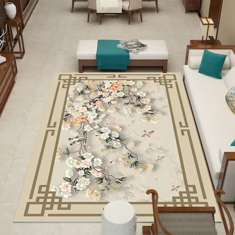 

Chinese Style Living Room Sofa Coffee Table Carpet Home High-end Decoration Luxurious Bedroom Bedside Rug Non-slip Bottom Mat