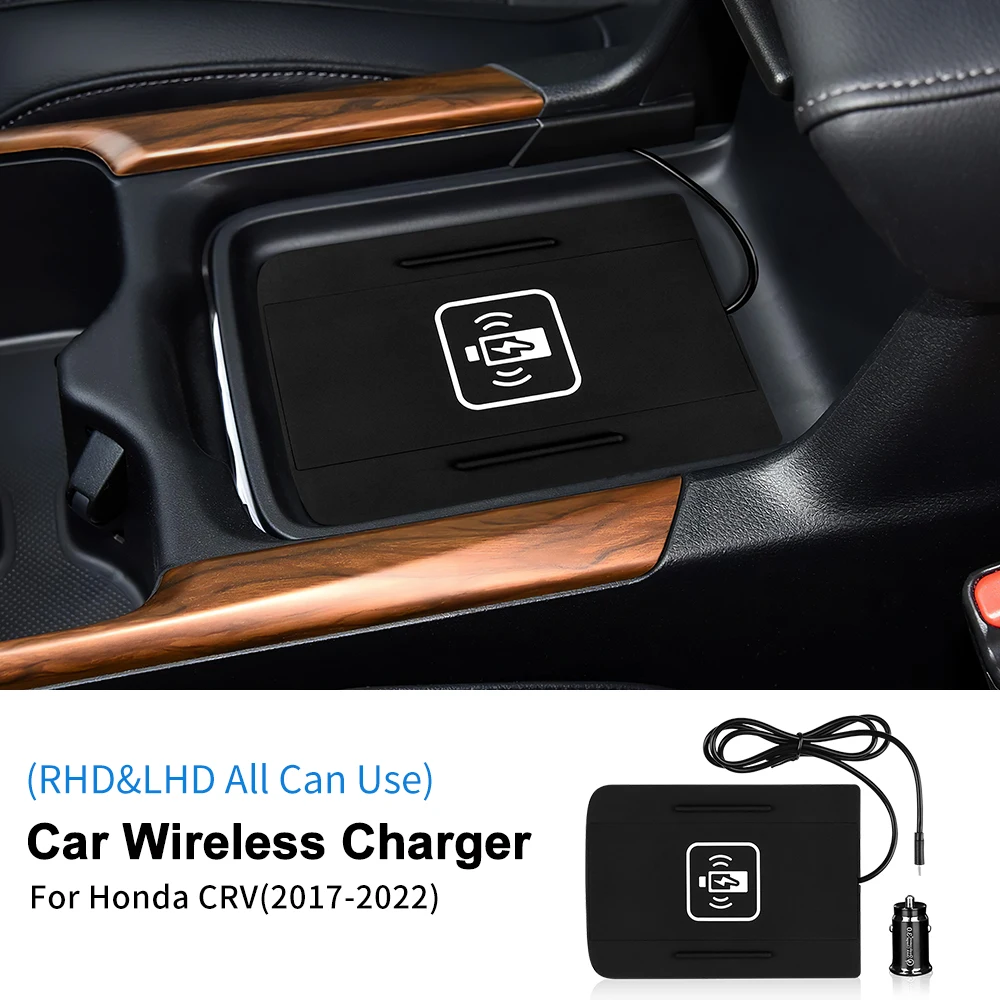 

Автомобильное беспроводное зарядное устройство для Honda CRV 2017 2018 2019 2020 2021 2022, зарядная плата для телефона RHD LHD, центральное управление, держатель для телефона