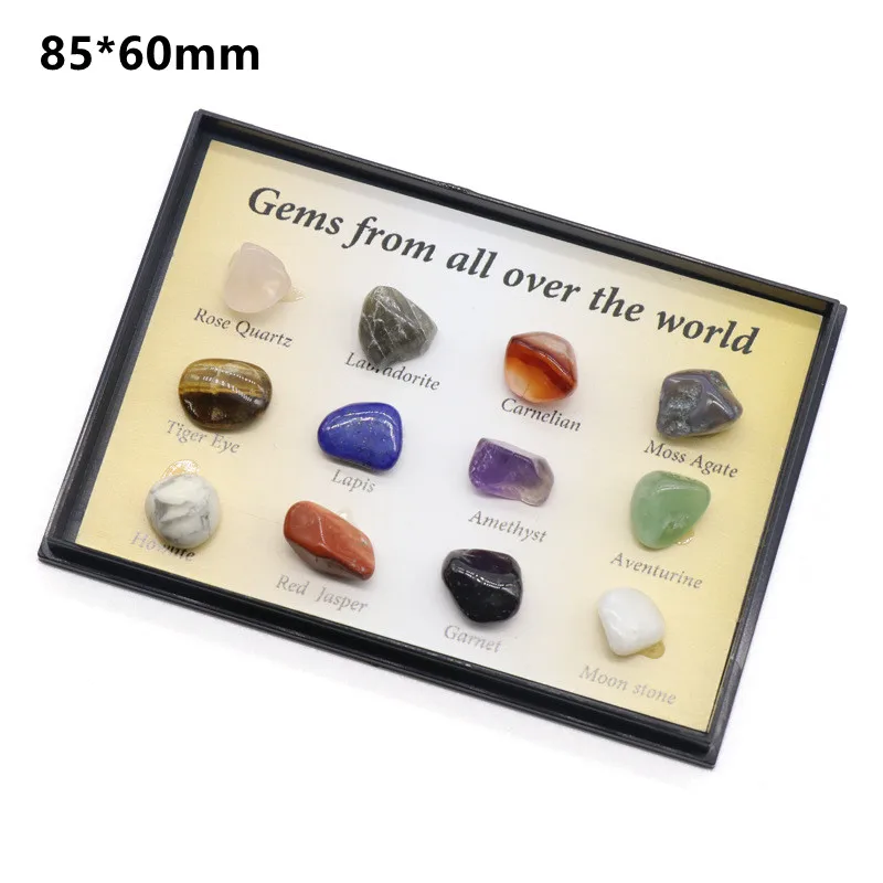 20pcs Natural Crystal Gemstone Polished Healing Chakra Stone Raw Ore Crystals Samples Teaching Materials Home Decoration |
