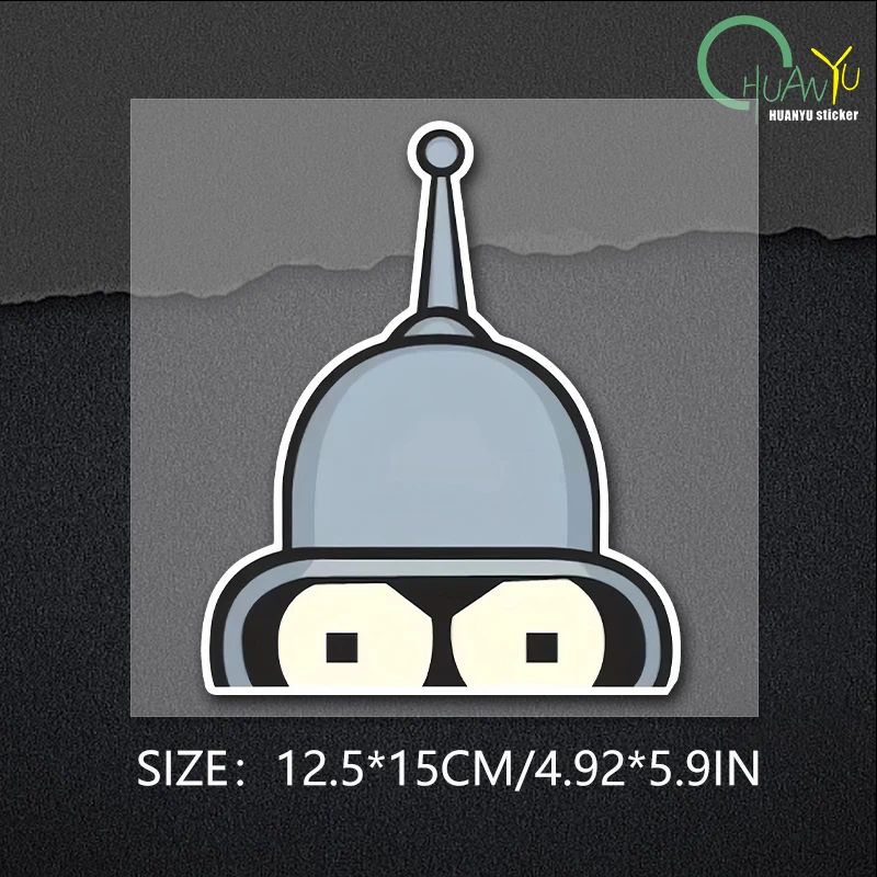 

Наклейка Bender-Face-Futurama, мультяшная виниловая наклейка для автомобилей, грузовиков, ноутбуков