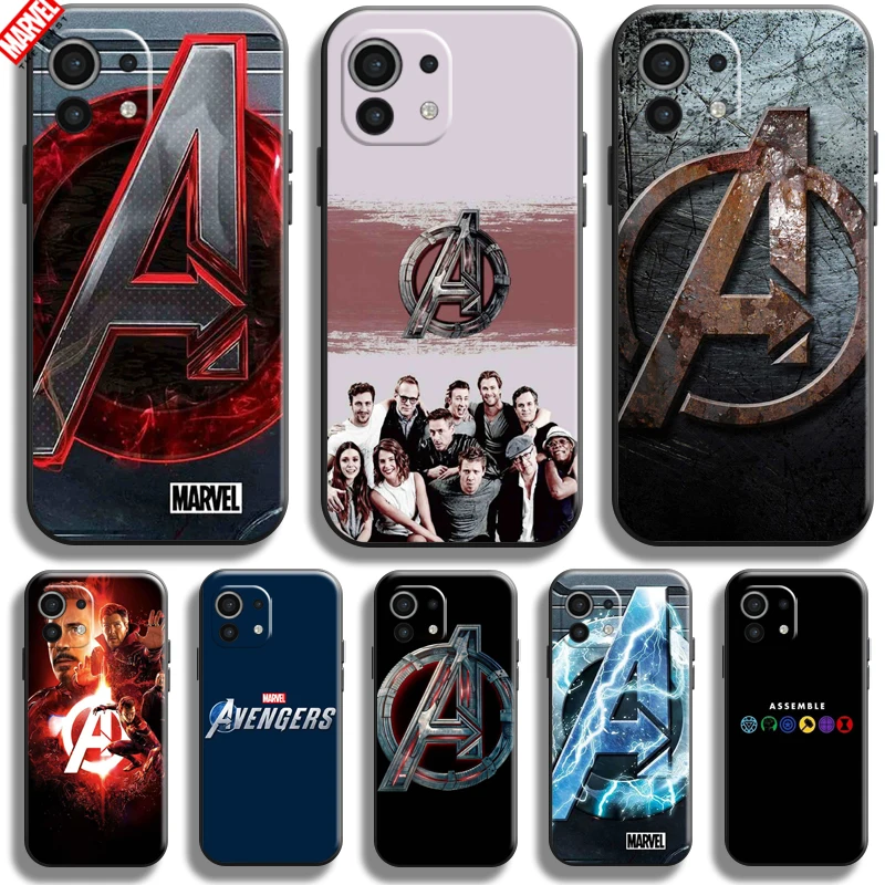 

Marvel Avengers Logo For Xiaomi Mi 11 11 Lite 5G Phone Case Soft Silicon Coque Cover Black Funda Comics Thor