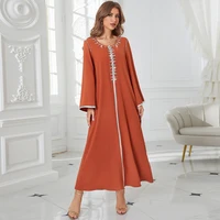 diamond retro noble court french muslim women dress dubai arab ramadan long dress abaya long dress islamic party long dress