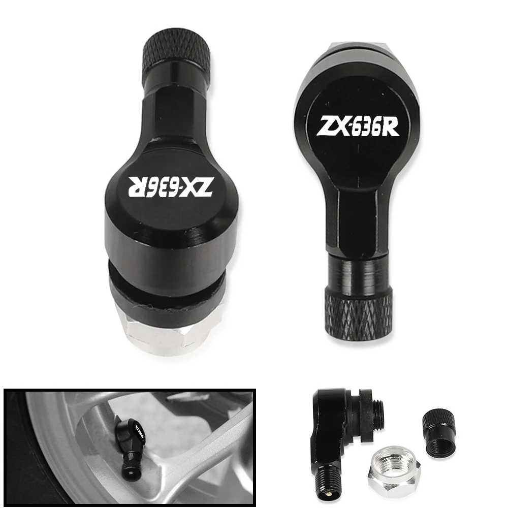 

For Kawasaki ZX636R ZX 636 R 2005 2006 Motorcycle Parts CNC Aluminum 90 Degree Cover Wheel Tire Valve Stem Airtight Covers Cap