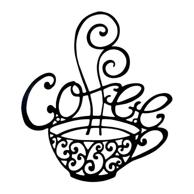 

Metal Coffee Cup Wall Decoration Hanging Coffee Mug Decorations For Kitchen Cafe Themed Modern Hanging Wall Art Decor For Home