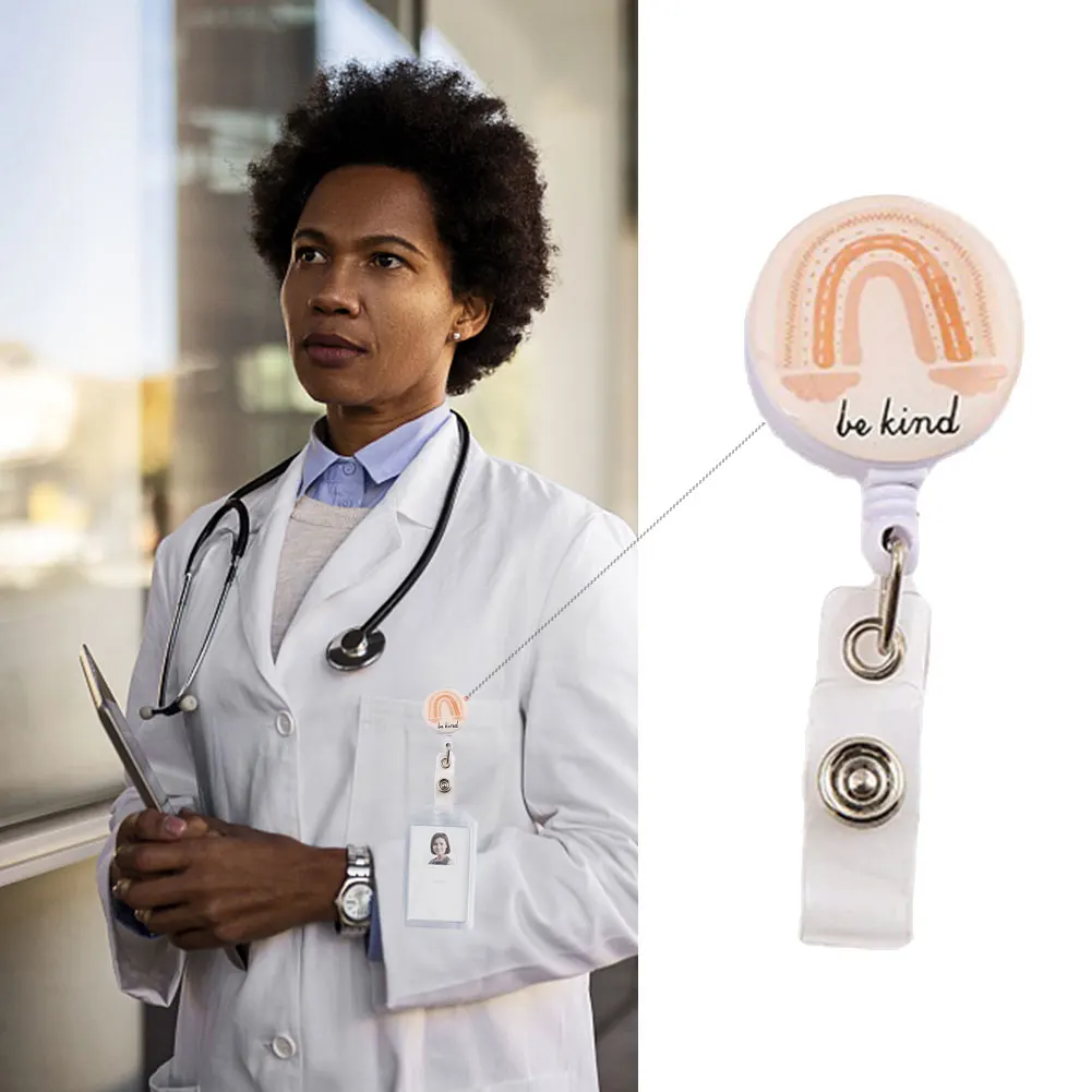 

6pcs/set Name Tag Portable ID Card Holder Practical Retractable Badge Reel School Gift Office Worker With Clip Student Teacher