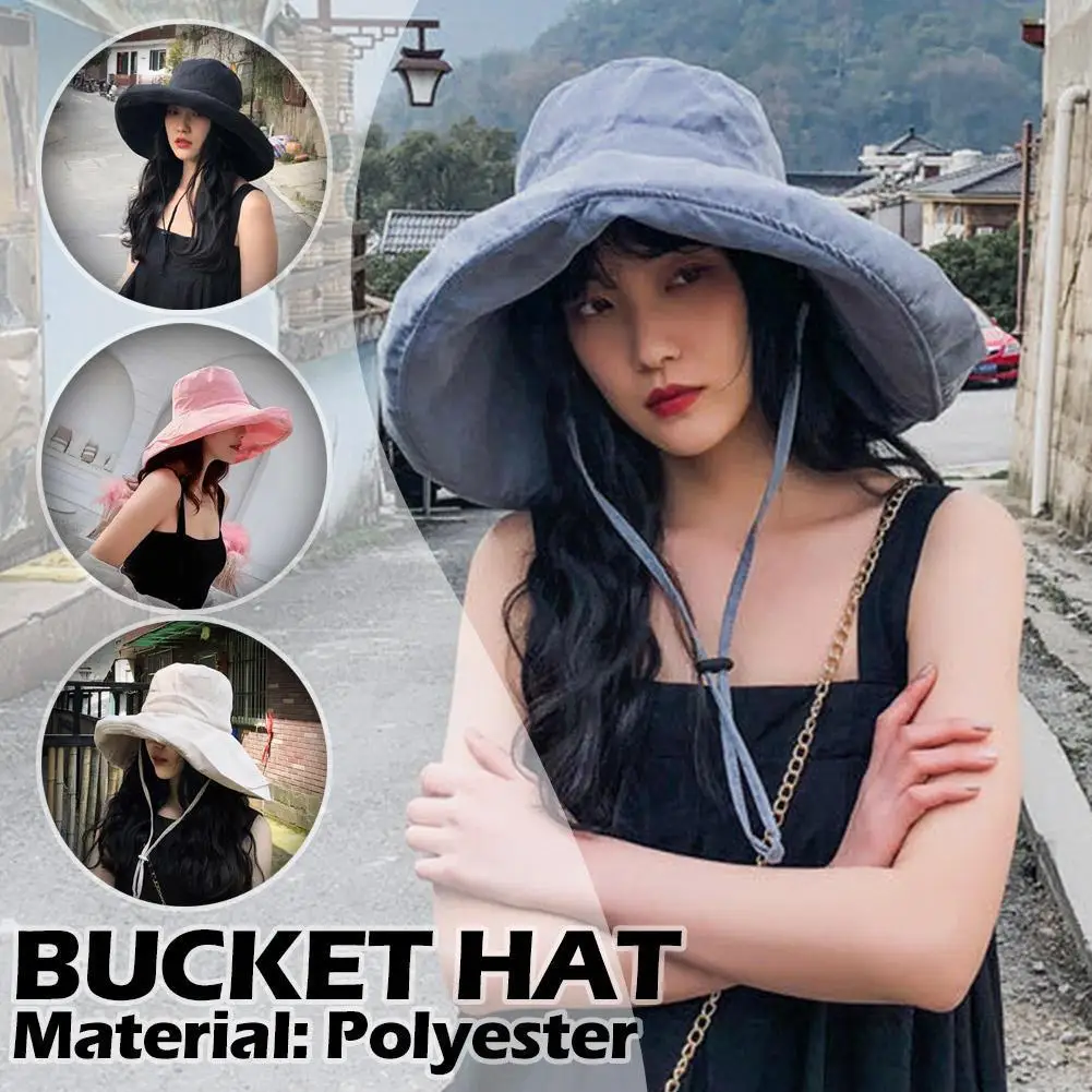 

2023 Новая модная двухсторонняя Гавайская пляжная шляпа большого размера, элегантная женская панама для рыбалки K5m4