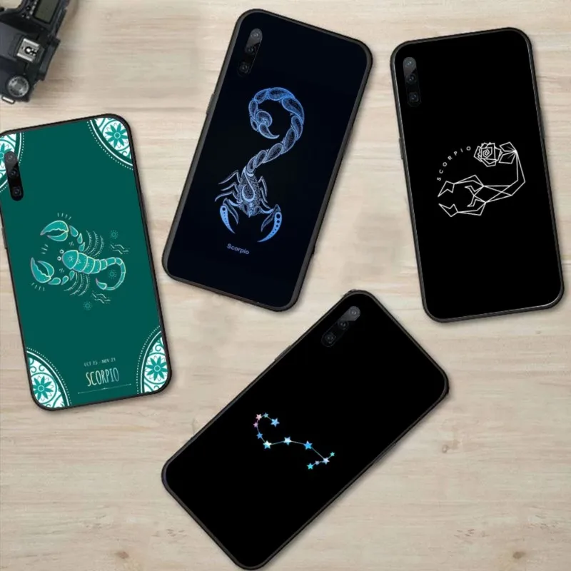 

Чехол для телефона Скорпион Астрология Зодиак для Huawei P50 P40 P30 Pro Lite P Smart 2021 2019 Magic 3 черный мягкий чехол Funda Shell