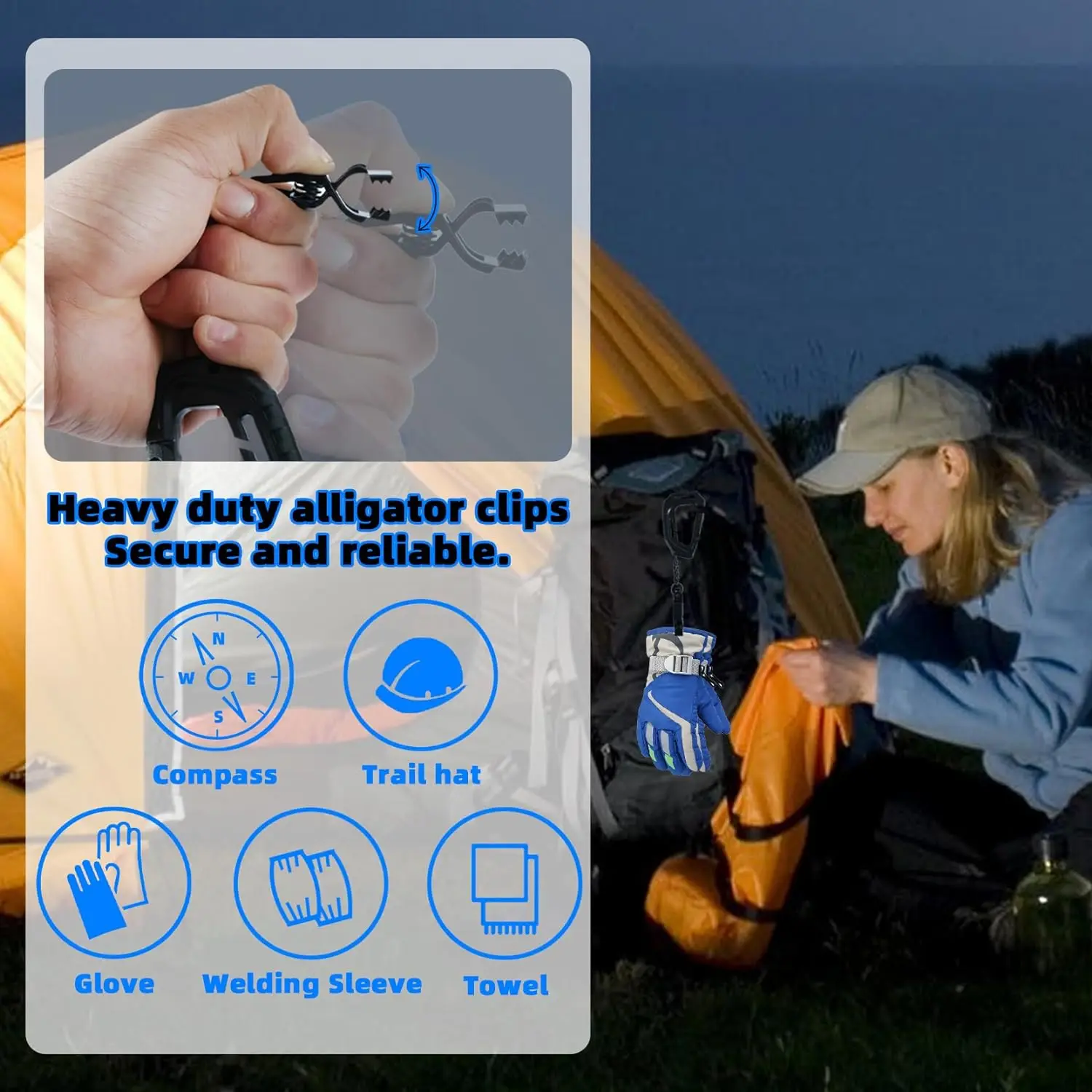 KUNN металлический зажим с одной головкой аллигатора для перчаток пластиковым