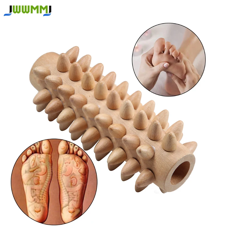 1 шт. деревянный массажный ролик многофункциональный для тела от целлюлита