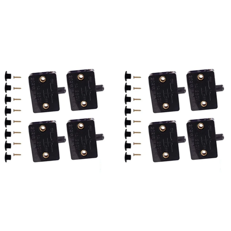 

12 Pcs Cabinet Door Switch Cabinet Lamp Switch Drawers Open On Close Door Applicable To 12V 24V 110V Black