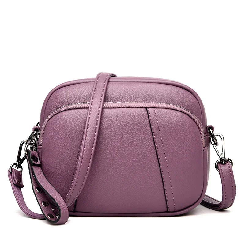 

Bag female 2021 autumn and winter new fashion mobile phone bag rivet zipper small square bag simple soft leather shoulder bag