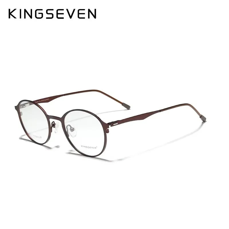Очки KINGSEVEN в титановой оправе для мужчин и женщин ультралегкие круглые