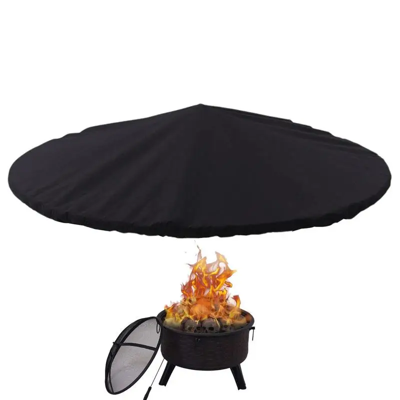 

Fire Pit Cover Waterproof Patio Fire Bowl Cover Round Heavy Duty Outdoor Fire Pit Accessories With Adjustable Buckle Fits