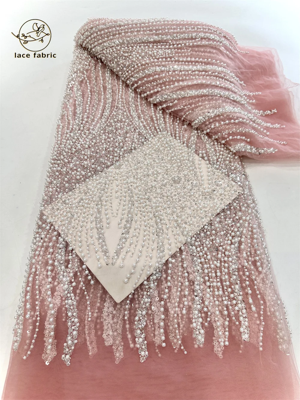 Персиковая кружевная ткань с блестками африканская кружевное свадебное платье