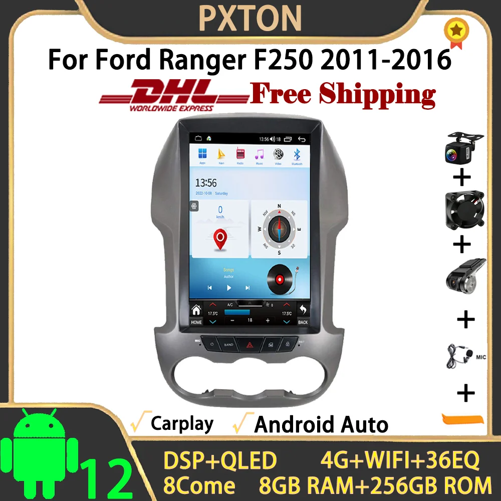 

Pxton 12.1 Inch For Ford Ranger F250 2011-2016 Android12 Tesla Style Screen Car Radio Dio Multimedia DSP Stereo Carplay 8+256G