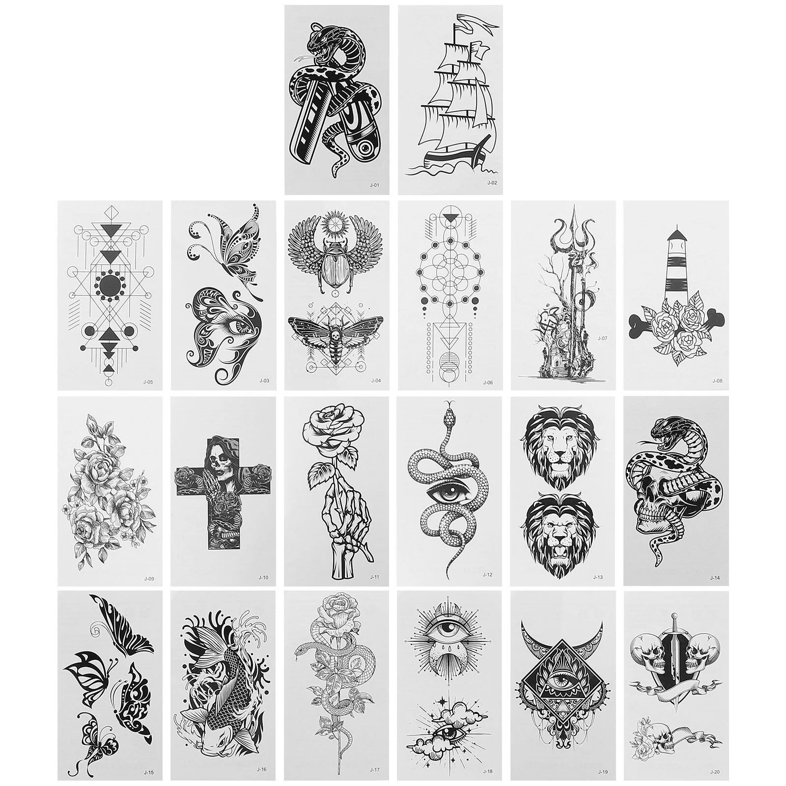 

20 шт., декоративные временные татуировки на Хэллоуин