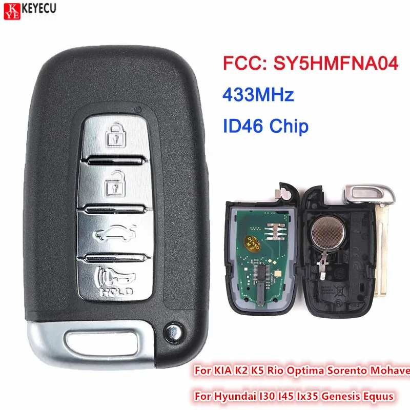 KEYECU 4 кнопки SY5HMFNA04 для KIA K2 K5 Rio Optima Sorento mohas Hyundai I30 I45 Ix35 Genesis Equus Автомобильный