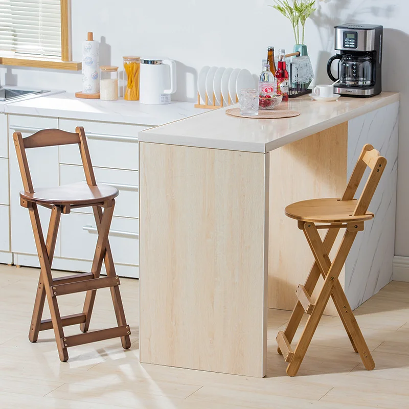 

Nanzhu Dining Chairs Lounges High Foldable Kitchen Stool Small Apartment Household High Stool Milk Tea Shop Library Furniture