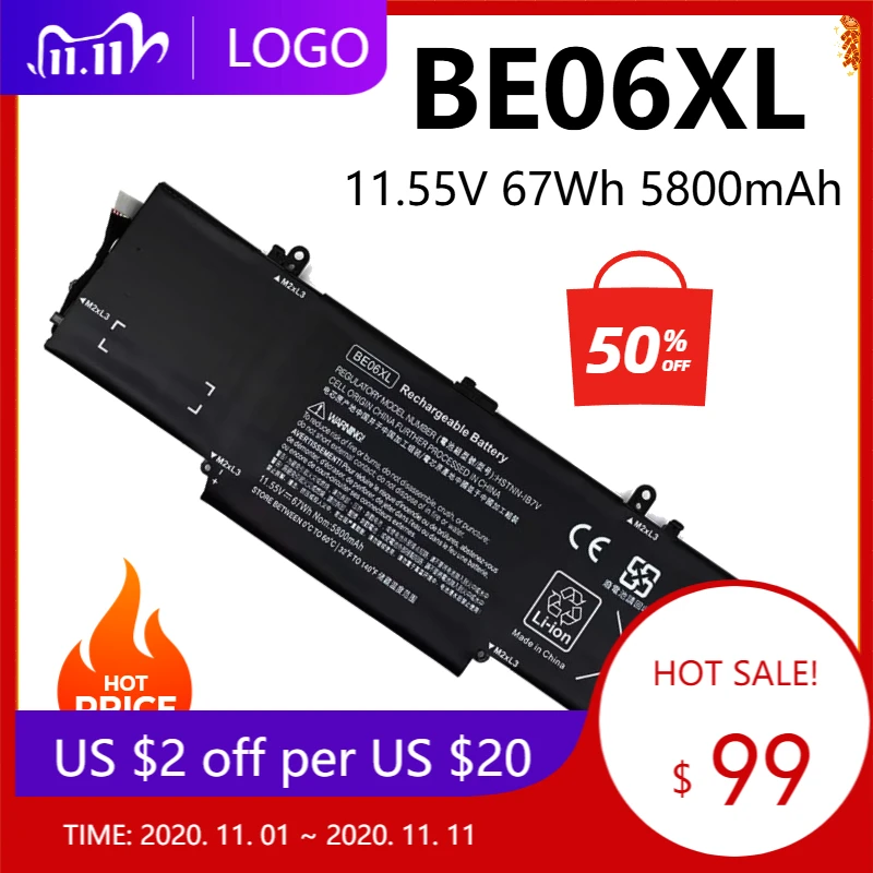 Фото Аккумулятор для ноутбука BE06XL 67Wh для HP Elitebook Folio 1040 G4 Series 918045-1C1 HSTNN-IB7V HSTNN-DB7Y HSN-Q02C 918180-855 918045-171 №1