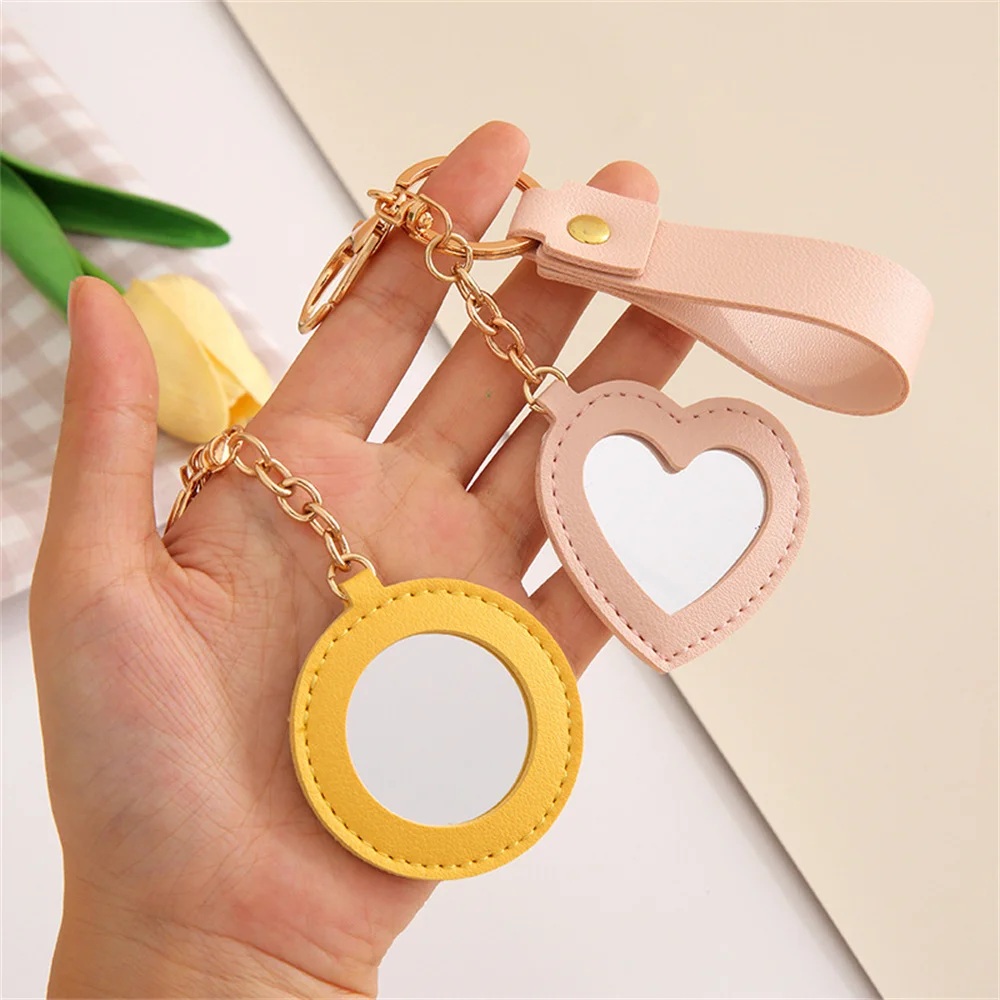 Креативный брелок с зеркалом в форме сердца защитой от потери модный для