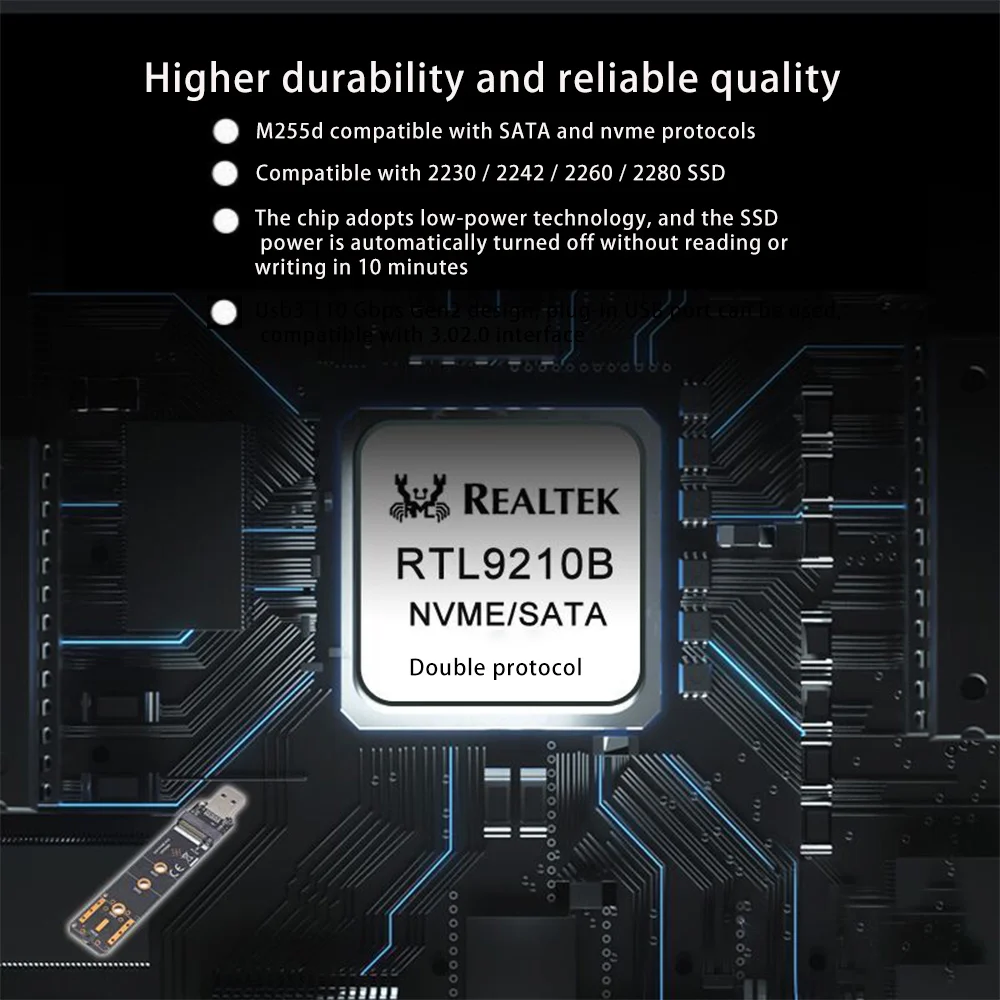 Адаптер M.2 NVME к USB 3.1 SSD с двумя протоколами карта конвертера M2 в NGFF 10 Гбит/с USB3.1 Gen 2