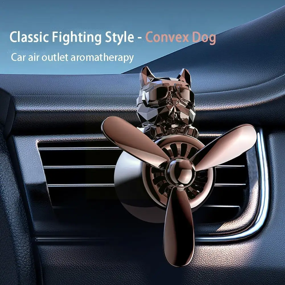 

Car Air Freshener Bulldog Car Air Outlet Propeller Interior Aromatherapy Diffuser Accessories Automobile Ornaments Perfume