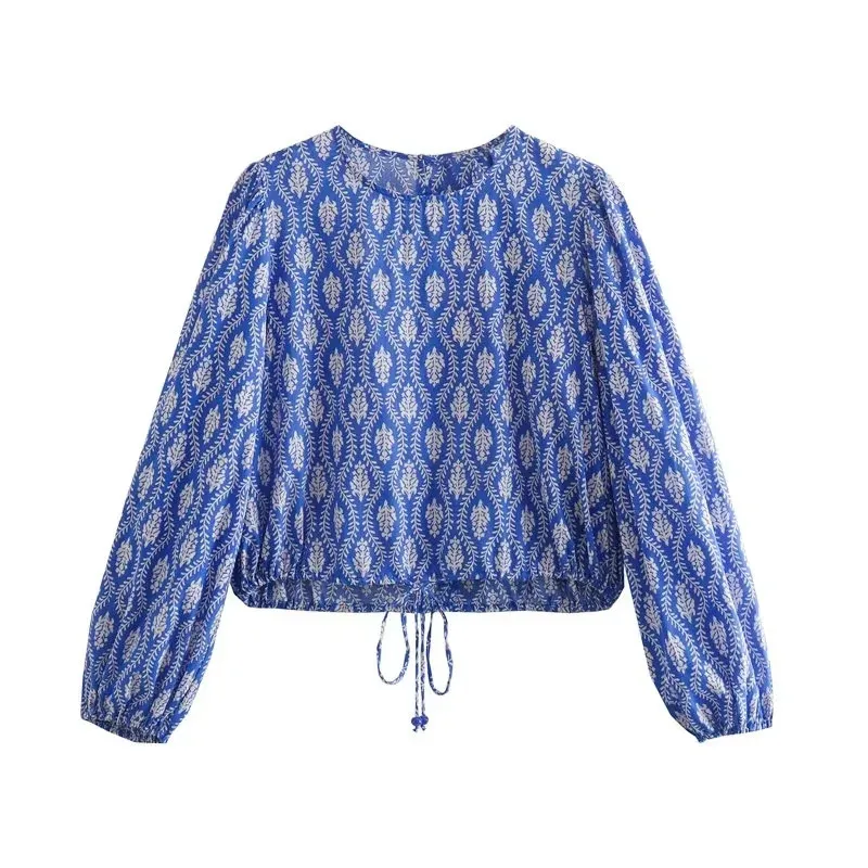 Summer Set Fashion Women's Print Pajama 2 Pieces with Pants Ladies Sleepwear Pijama Casual Long Sleeve Vintage O-neck Outwear