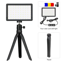 mini led video light with tripod stand filters dimmable 5600k portable rgb photography photo lamp for youtube live stream shoot