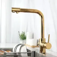 Gold Purify Kitchen Faucet Tap 8561 Single Hole 360 Degree Pure Water Tap Kitchen Faucet 3 Functions