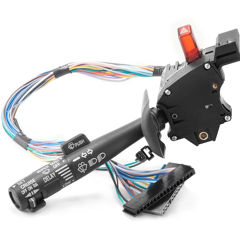 Фото Комбинированный переключатель указателей поворота, стеклоочистителей, аварийной сигнализации и круиз-контроля для Chevrolet Tahoe S10, GMC C1500, K1500 1995-2002 гг., артикул 26100985 №1
