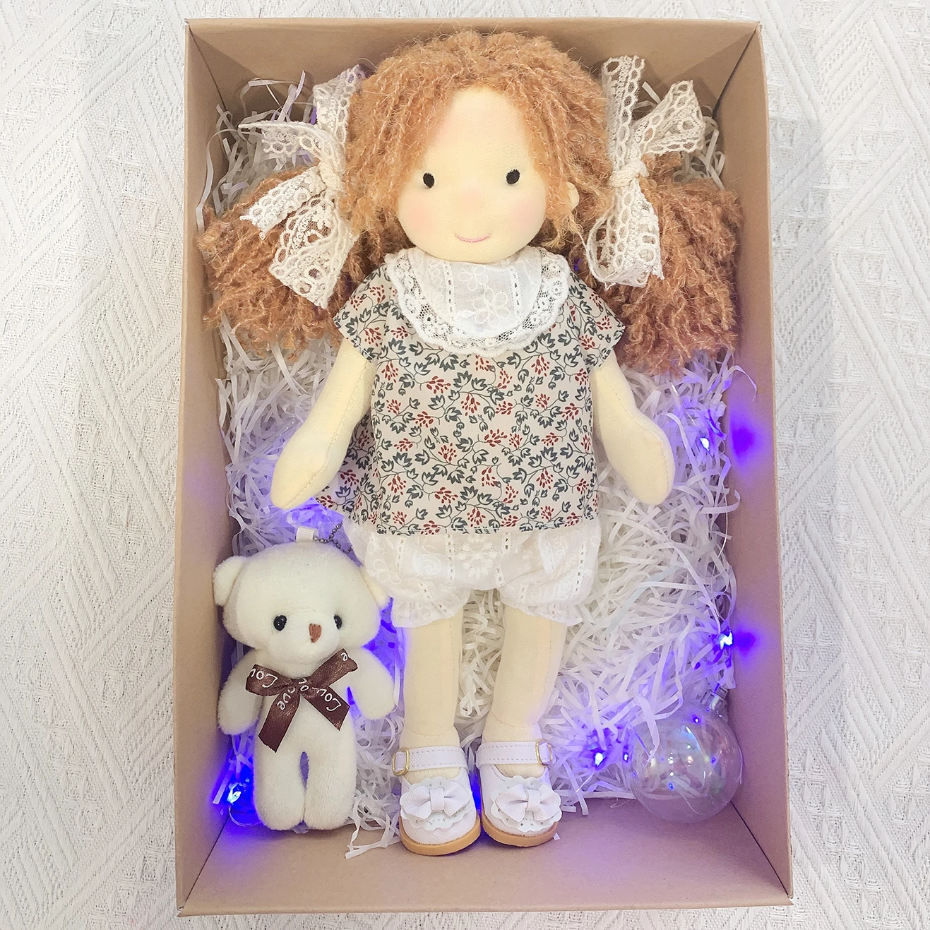 

12" Waldorf Inspired Doll Handmade Stuffed Plush Doll Girl Toy Doll Children Cute Little Girl Dolls (Luly)