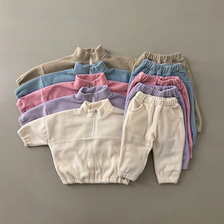 Autumn Winter Toddler Baby Boys Girl Sports Suit Children Clothes Fleece Solid Color Hoodies Suit Infant Boys Girl Outfit 2PCS Autumn Winter Toddler Baby Boys Girl Sports Suit Children Clothes Fleece Solid Color Hoodies Suit Infant Boys Girl Outfit 2PCS