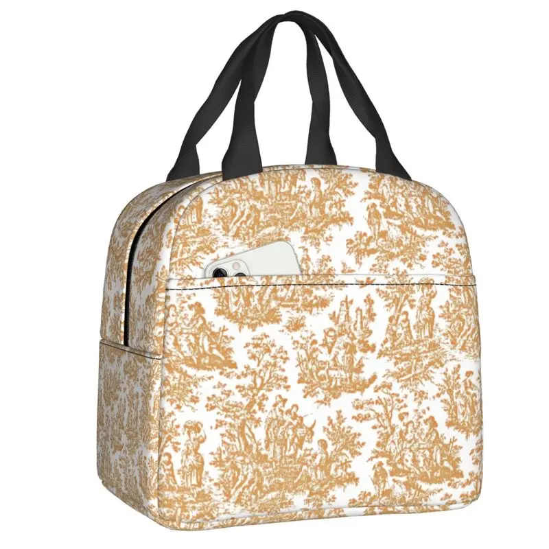 

Изолированная обеденная сумка для улицы, светло-коричневая и белая Термосумка-холодильник