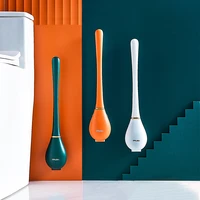 silicone toilet brushes with holder set wall mounted long handled toilet cleaning brush modern hygienic bathroom accessories