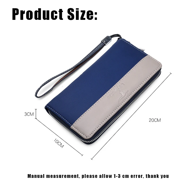 YoReAi Men's Handbag Fashion Multi-card Slot Wallet Business Wallet Mobile Phone Bag Waterproof Wear-resistant Clutch Pounch