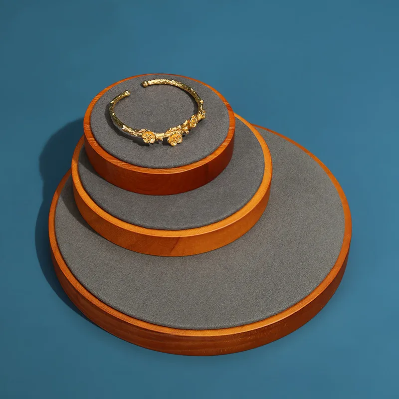 

L M S Size Wooden Blank Velvet Jewelry Display Tray Bracelet Showcase Women Gift For Jewelry Organizer