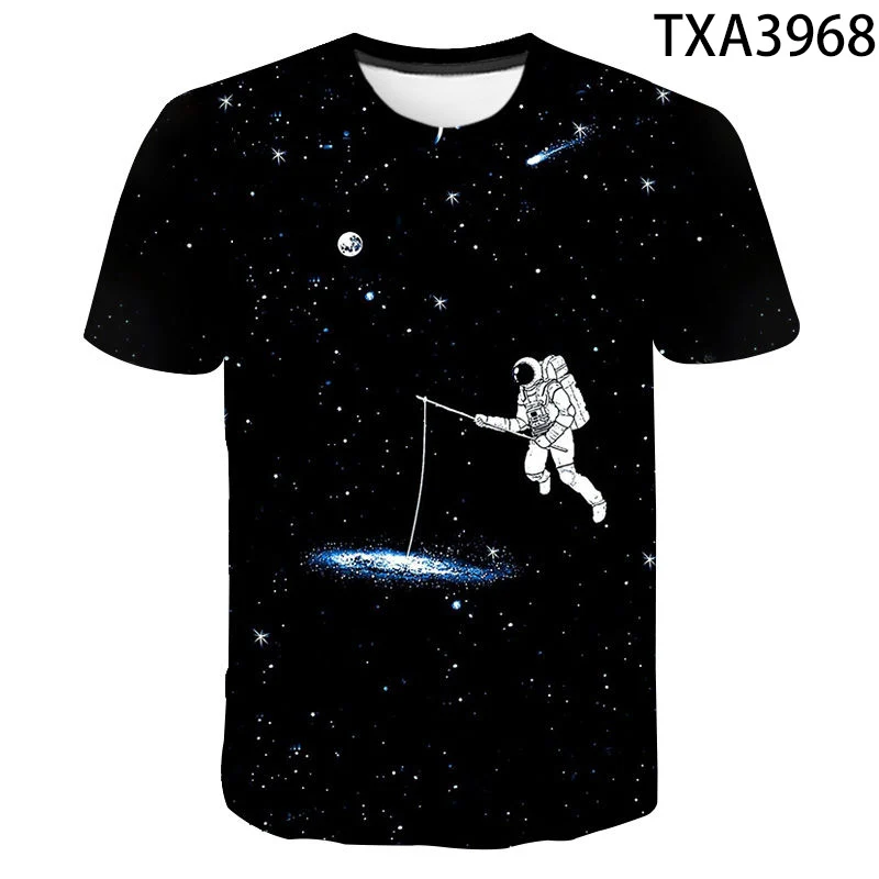 

New Space Astronaut 3d T-shirt Men's Women's Kids Cosmic Print Starry Fashion Streetwear Breathable Lightweight Fitness Top