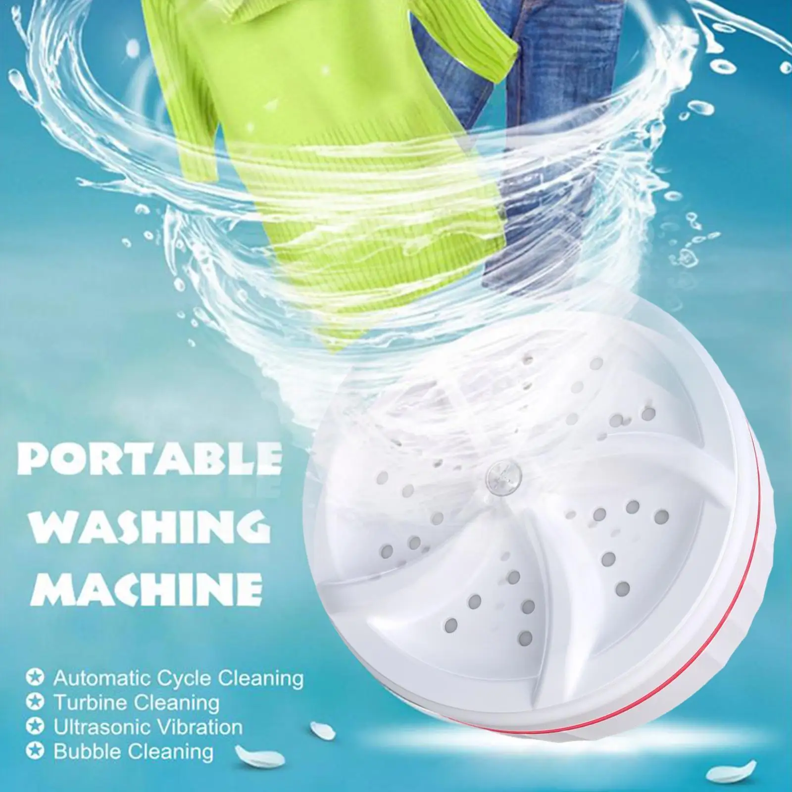 

Portable Ultrasonic Washing Machine Mini Usb Powered Removes Dirt Turbo Washer Clothing Cleaning Washing Machine For Travel S4i4