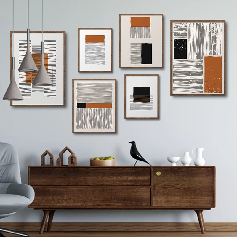 Morandi абстрактные линии геометрическая декоративная живопись на холсте