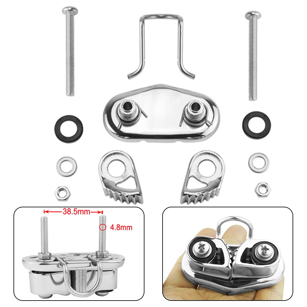 

1X 316 Stainless Steel Pulley Rope Clamp Fit Boat Yacht Cam Cleat Universal Pilates Equipment Wire Clamp 68x35mm Wear-Resistance