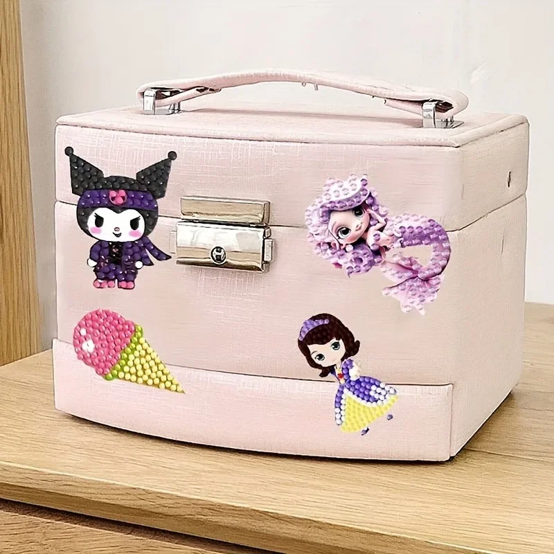 12 шт. милые наклейки Sanrio Hello Kitty 5D с алмазной живописью наборы аниме бриллиантами