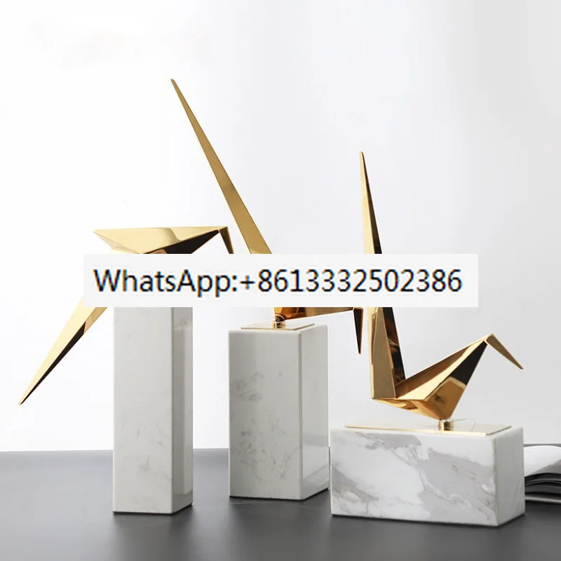 

Nordic Style Light Luxury Decoration Geometric Bird Marble Ornaments Modern Simple Hotel Club Villa Living Room Home Accessories
